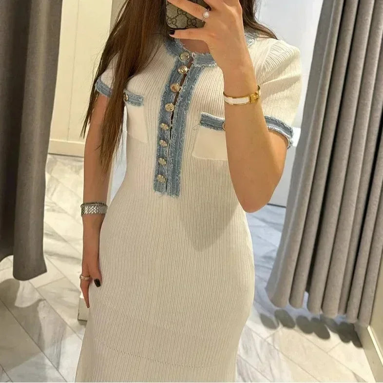 Robe Blanche en Jean chez ma-robe-jean.com