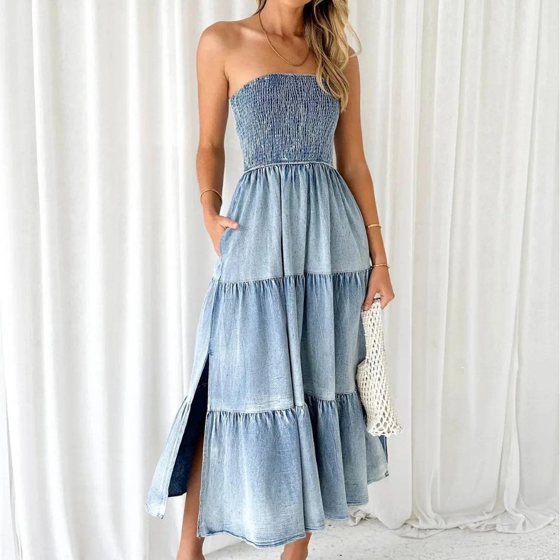 Robe Bustier en Jean chez ma-robe-jean.com