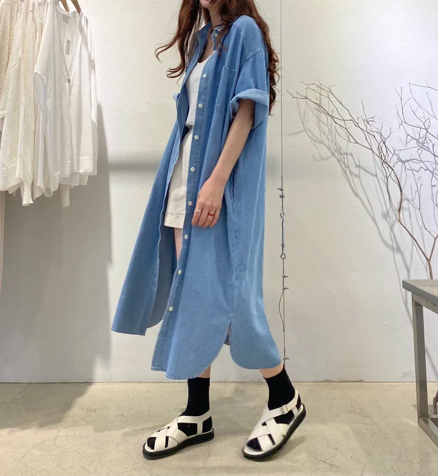 Robe en Jean Manche Courte chez ma-robe-jean.com