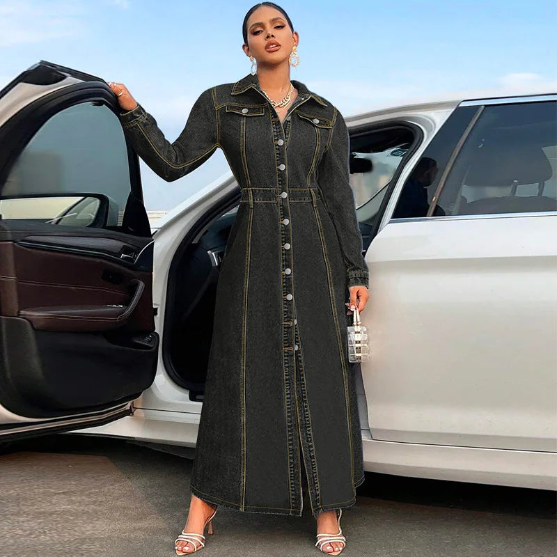 Robe Chemise en Jean Longue chez ma-robe-jean.com