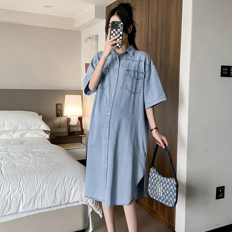 Robe en Jean Grossesse chez ma-robe-jean.com