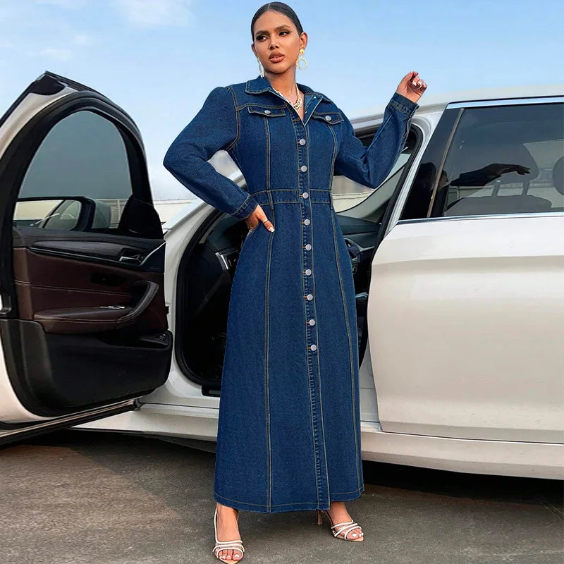 Robe Chemise en Jean Longue chez ma-robe-jean.com