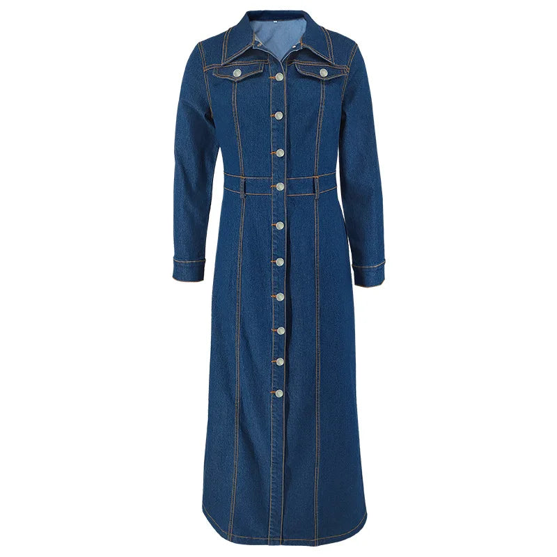 Robe Chemise en Jean Longue chez ma-robe-jean.com