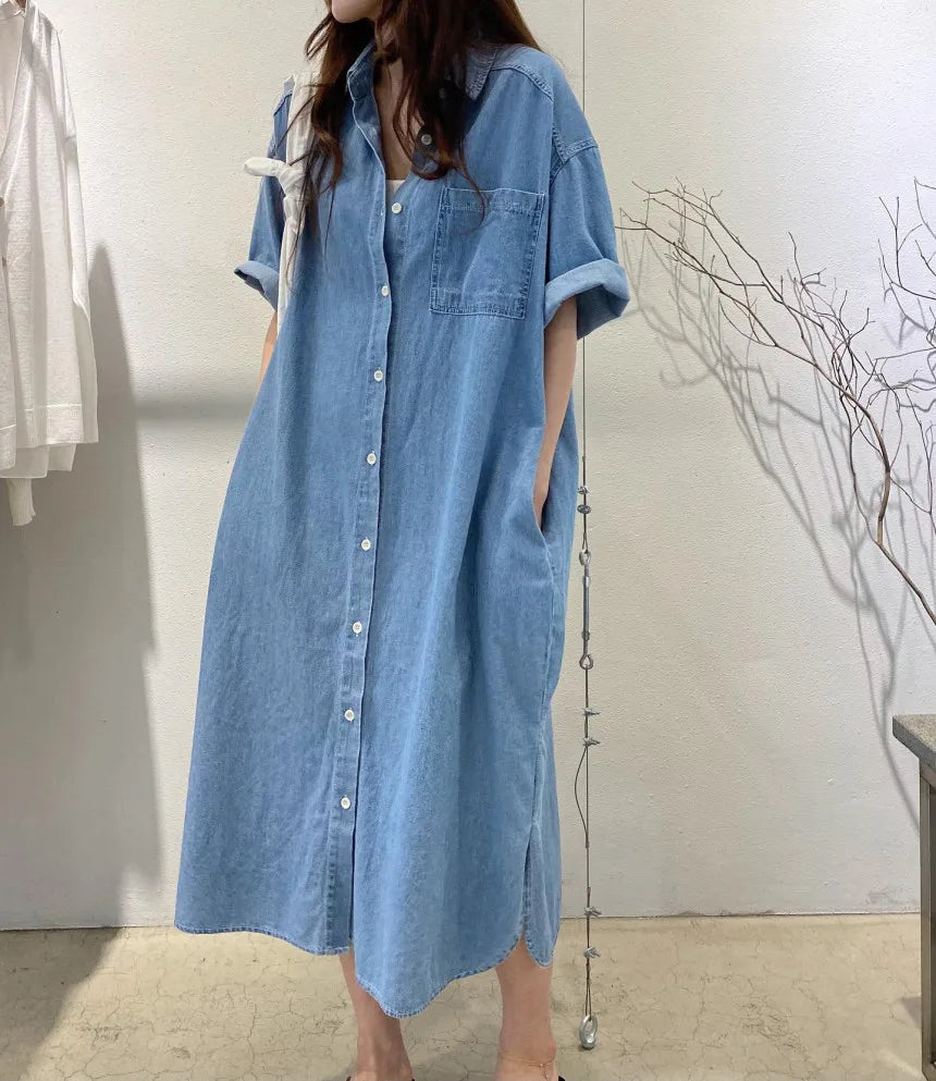 Robe en Jean Manche Courte chez ma-robe-jean.com