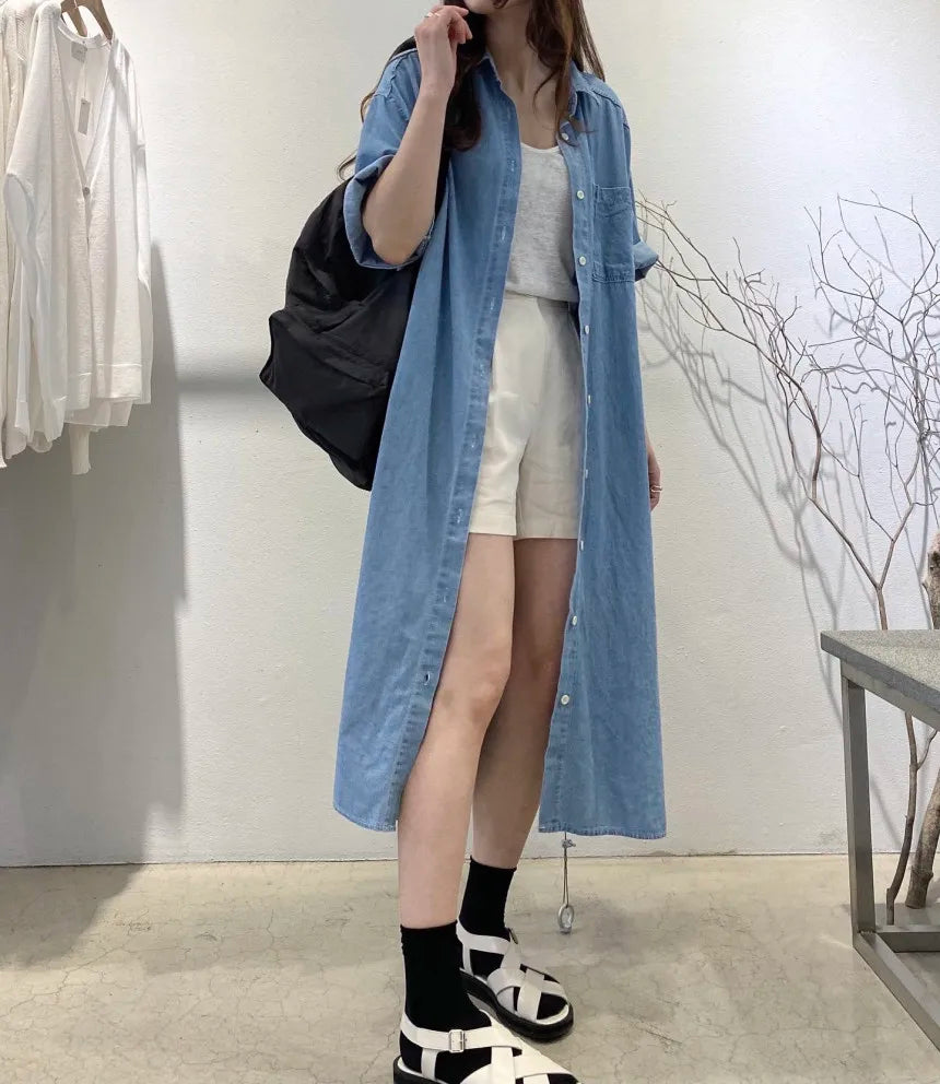 Robe en Jean Manche Courte chez ma-robe-jean.com