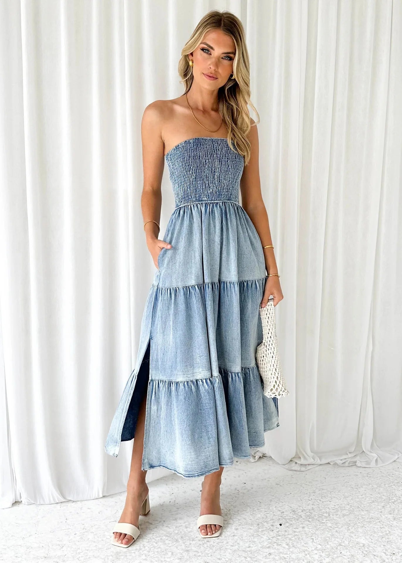 Robe Bustier en Jean chez ma-robe-jean.com