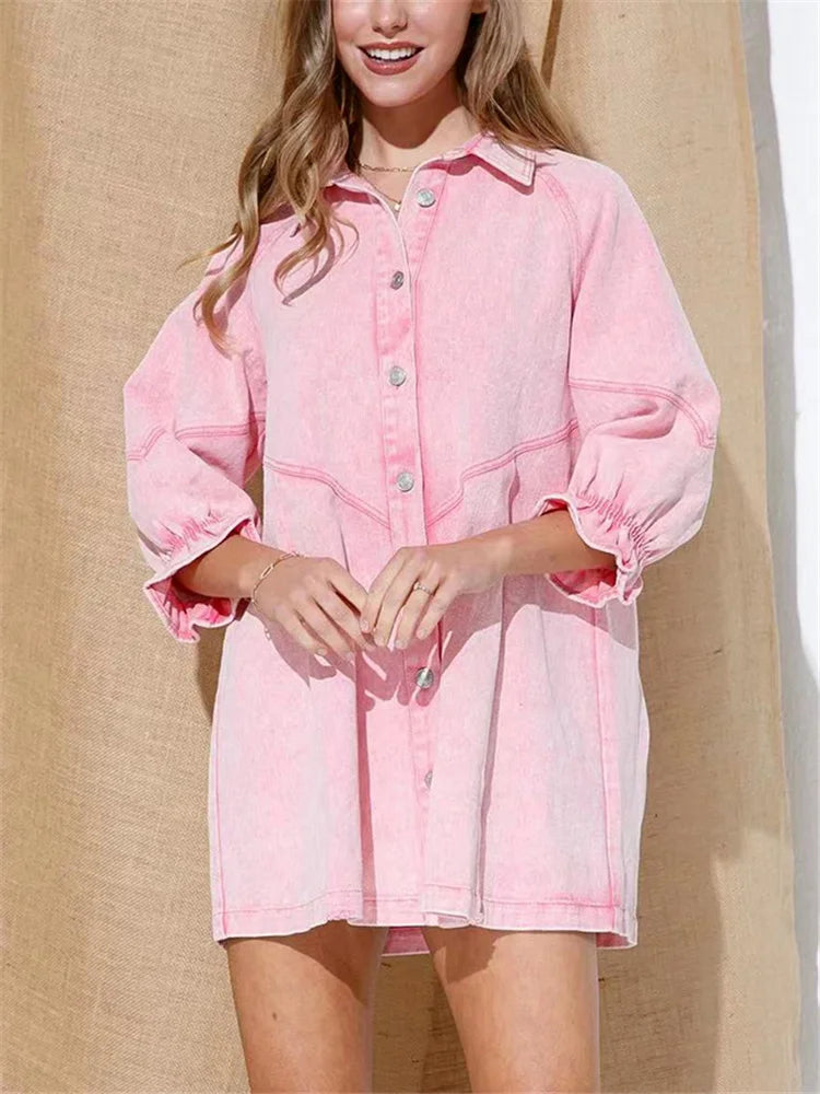 Robe en Jean Rose Pink chez ma-robe-jean.com