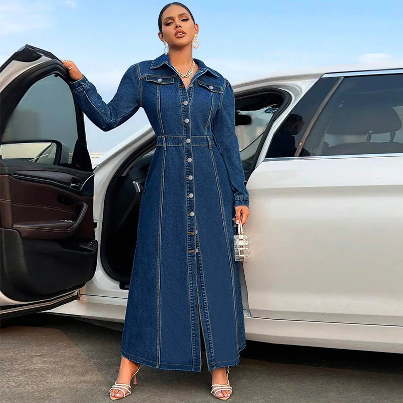 Robe Chemise en Jean Longue chez ma-robe-jean.com