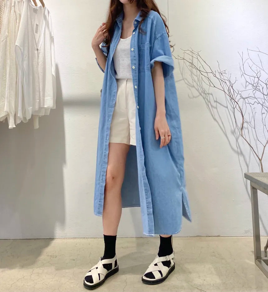 Robe en Jean Manche Courte chez ma-robe-jean.com