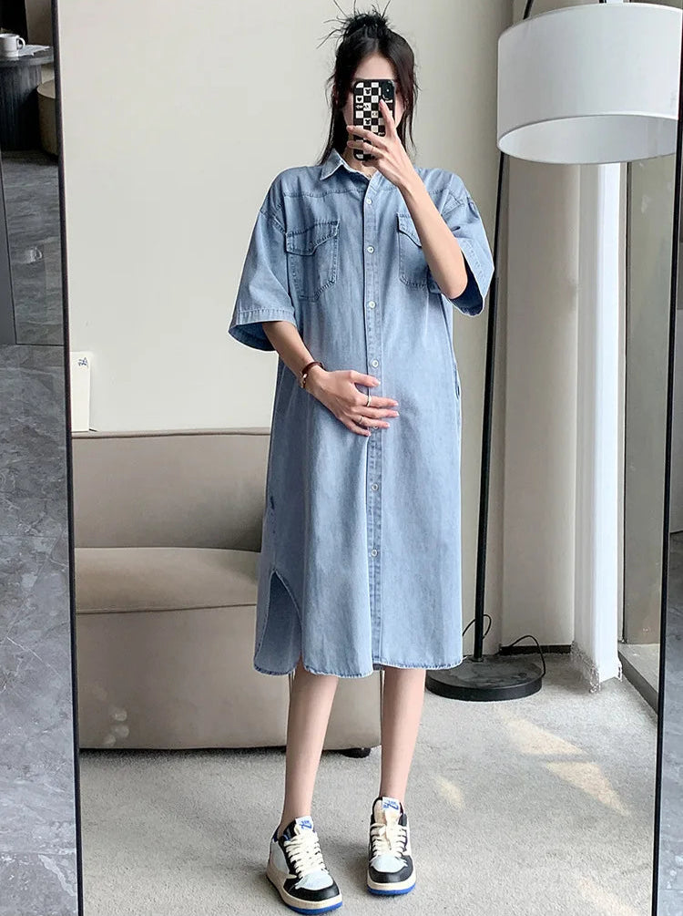Robe en Jean Grossesse chez ma-robe-jean.com