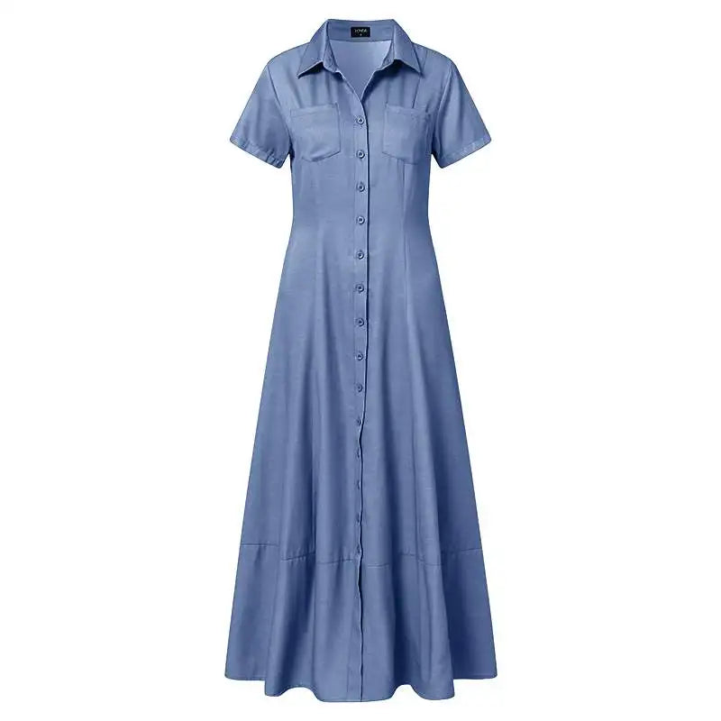 Robe Longue en Jean Fluide chez ma-robe-jean.com