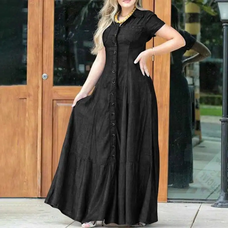 Robe Longue en Jean Fluide chez ma-robe-jean.com