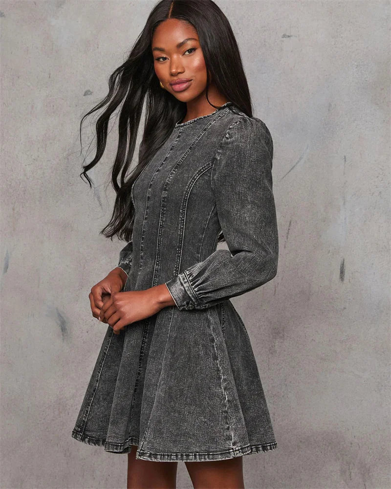 Robe en Jean Manche Longue chez ma-robe-jean.com