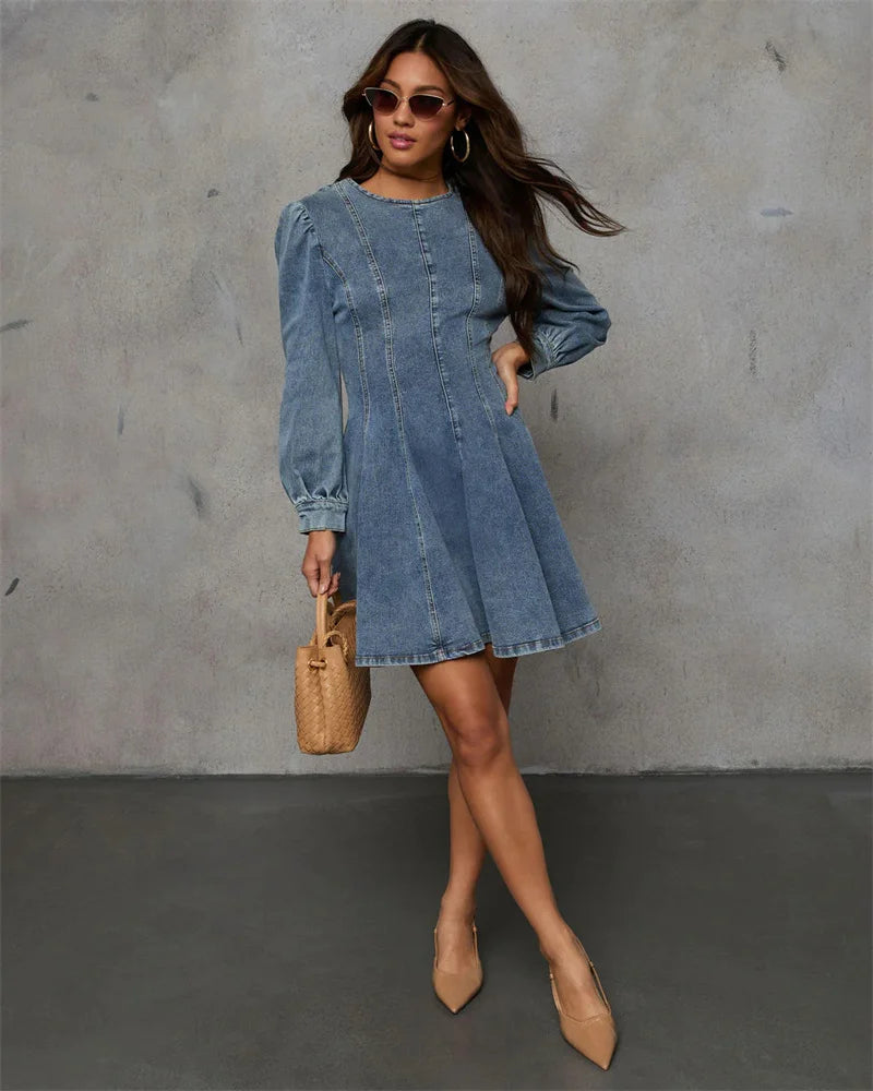 Robe en Jean Manche Longue chez ma-robe-jean.com