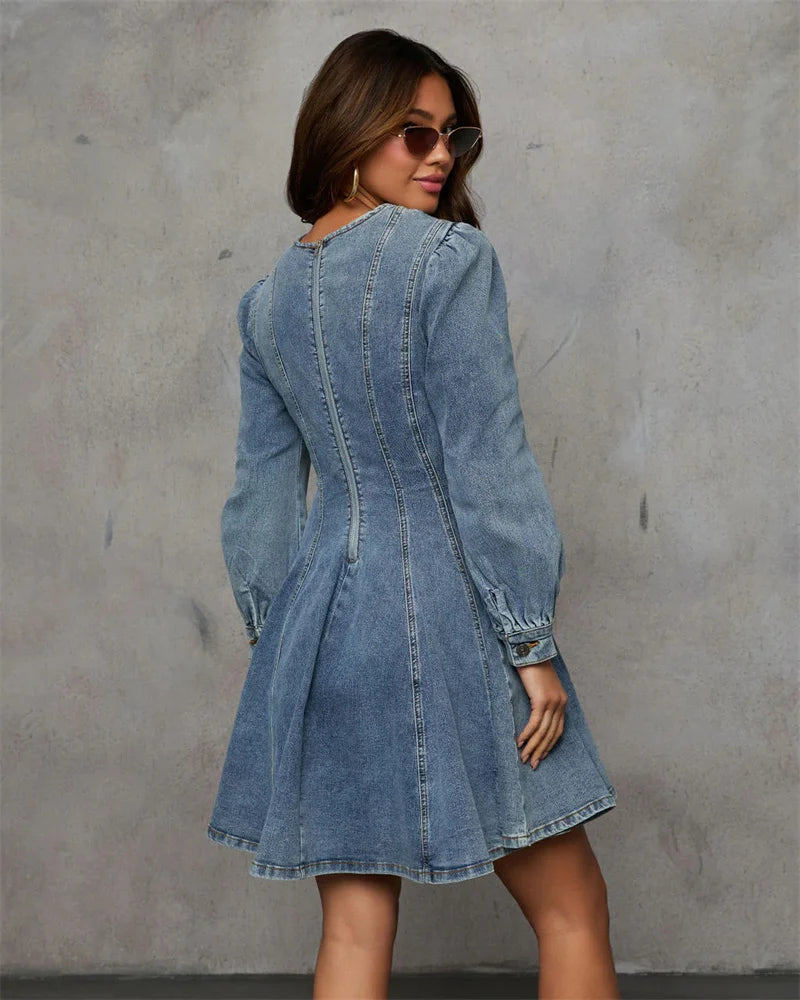 Robe en Jean Manche Longue chez ma-robe-jean.com