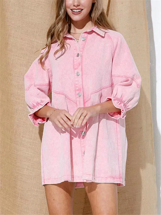 Robe en Jean Rose Pink chez ma-robe-jean.com
