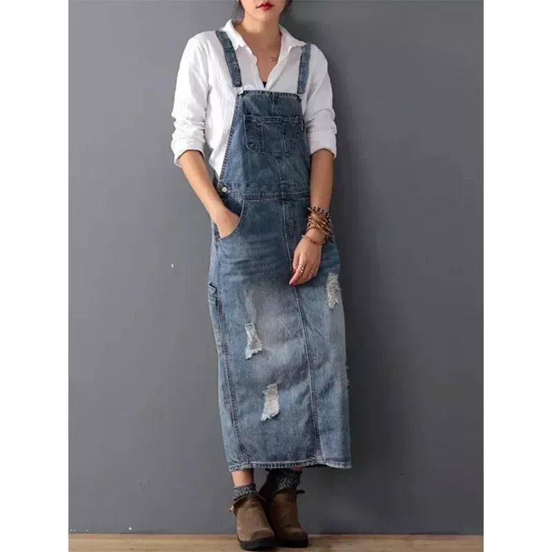 Robe Salopette en Jean light blue chez ma-robe-jean.com