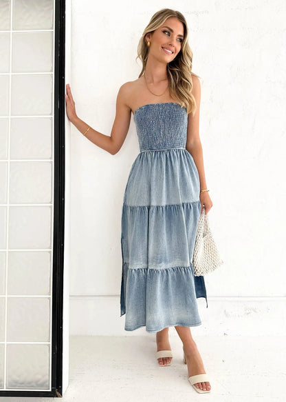 Robe Bustier en Jean chez ma-robe-jean.com