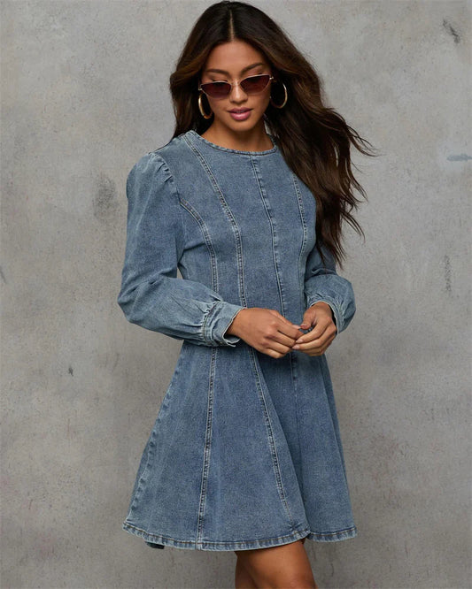 Robe en Jean Manche Longue Blue chez ma-robe-jean.com