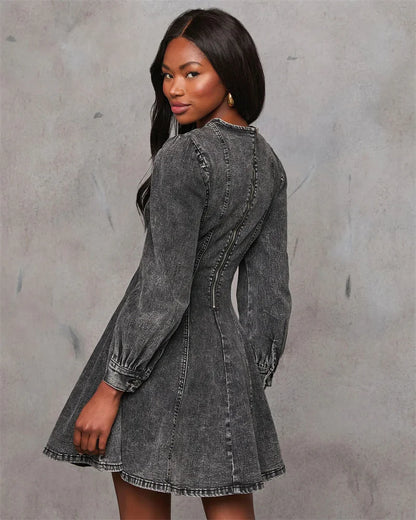 Robe en Jean Manche Longue chez ma-robe-jean.com