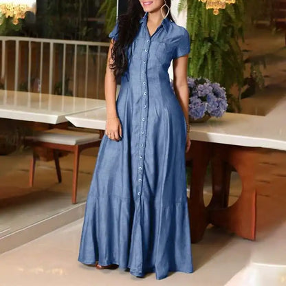 Robe Longue en Jean Fluide chez ma-robe-jean.com