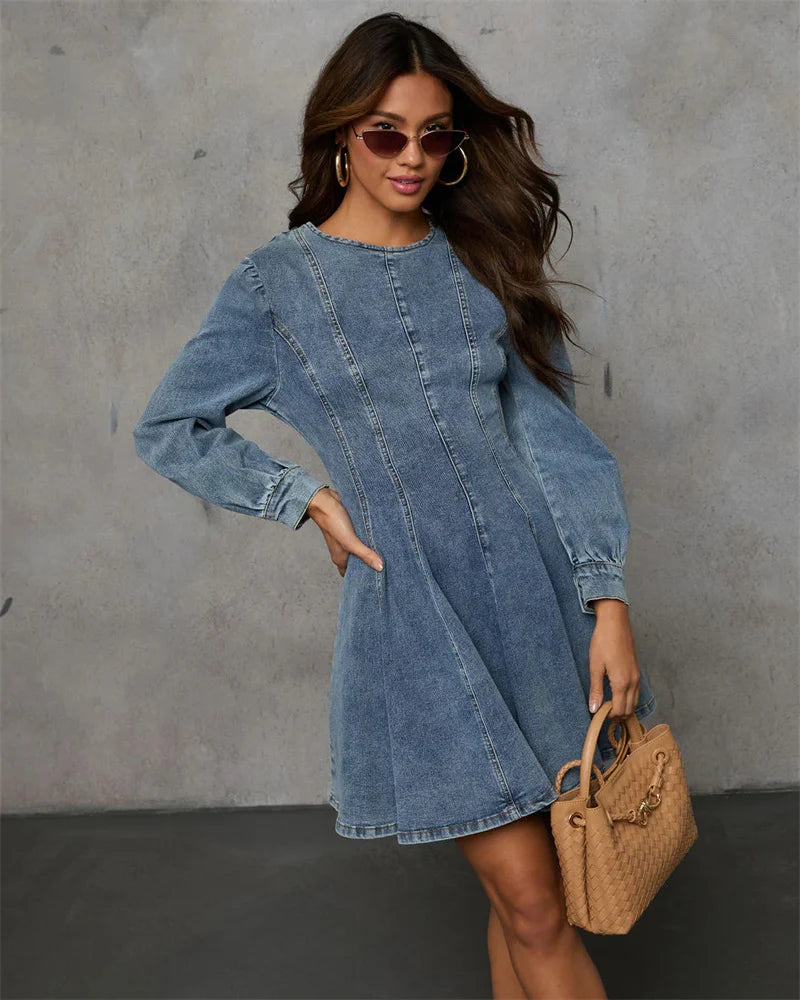 Robe en Jean Manche Longue chez ma-robe-jean.com