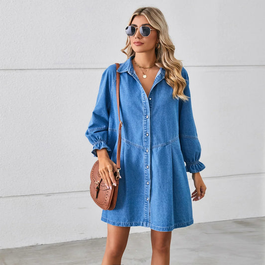 Robe Chemise en Jean light blue chez ma-robe-jean.com