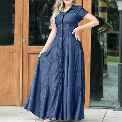 Robe Longue en Jean Fluide chez ma-robe-jean.com